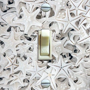 White Starfish, Switch Plate Cover, Wall Plate, Single, Home Decor