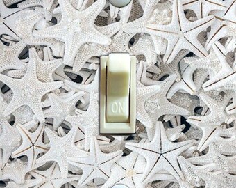 Estrella de mar blanca, cubierta de placa de interruptor, placa de pared, individual, decoración del hogar