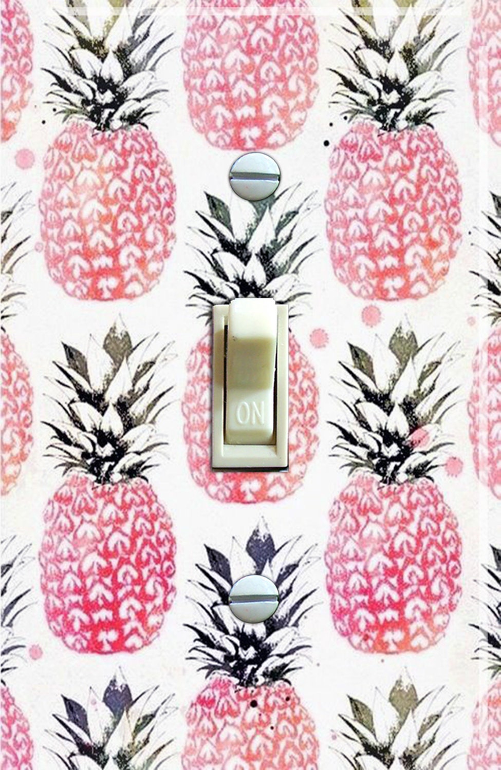 Vintage Pink Pineapple Wallpaper Switch Plate Cover Wall - Etsy Vintage Pink Pineapple Wallpaper Switch Plate Cover Wall - Etsy