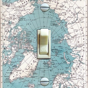 Vintage Landkarte Arktischer Ozean Alaska Kanada Deutschland Grönland ORIGINAL Landkarte 1949, Landkarte, Wandplatte, Landkarte, Single, Wohndeko