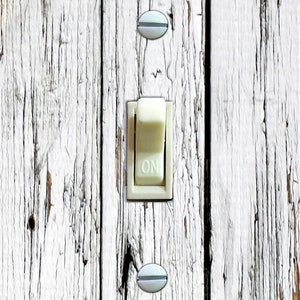 Chippy White Painted Faux Wood Light Switch Plate, Switch Plate Cover, Wall Plate, Home Decor Style 3