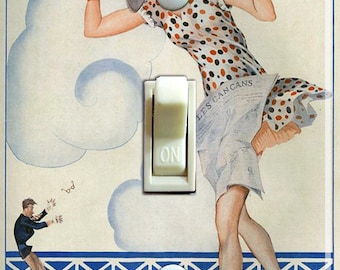 1920s France La Vie Parisienne Magazine, Switch Plate Cover, Wall Plate, Single, Home Decor