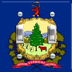 VERMONT State FLAG,  Switch Plate Cover, Wall Plate, Single/Double, Home Decor