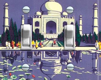 TAJ MAHAL Vintage Travel Poster, Switch Plate Cover, Wall Plate, Single/Double, Home Decor