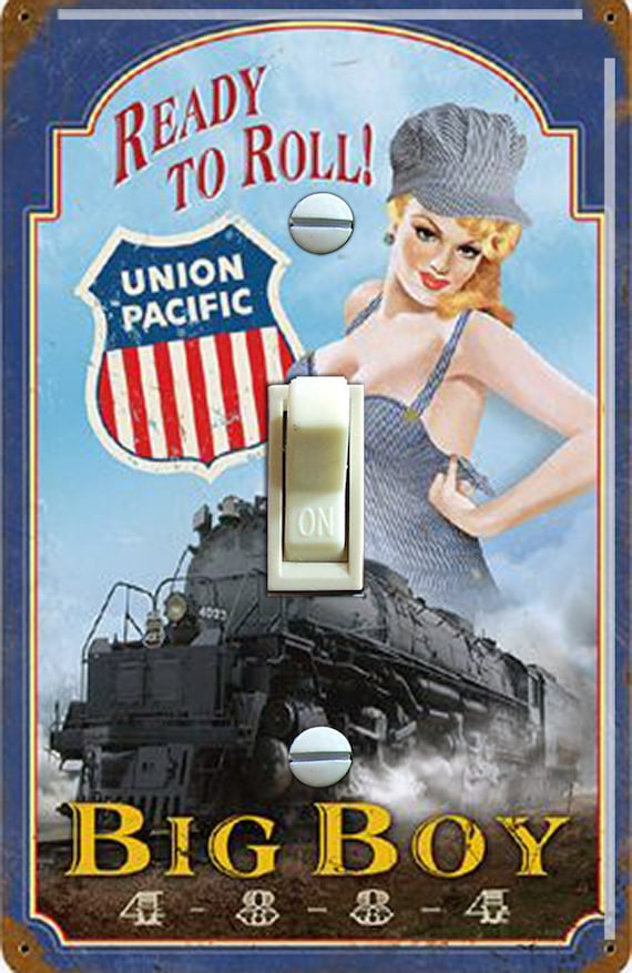 Union Pacific Pin up Girl Vintage Travel Poster, Decorative Switch