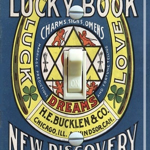 LUCKY BOOK Vintage Advertising, Switch Plate Cover, Wall Plate, Single/Double, Home Decor