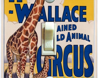 Hagenbeck Wallace Trained Wild Animal Circus Poster, Switch Plate Cover, Wall Plate, Single, Home Decor