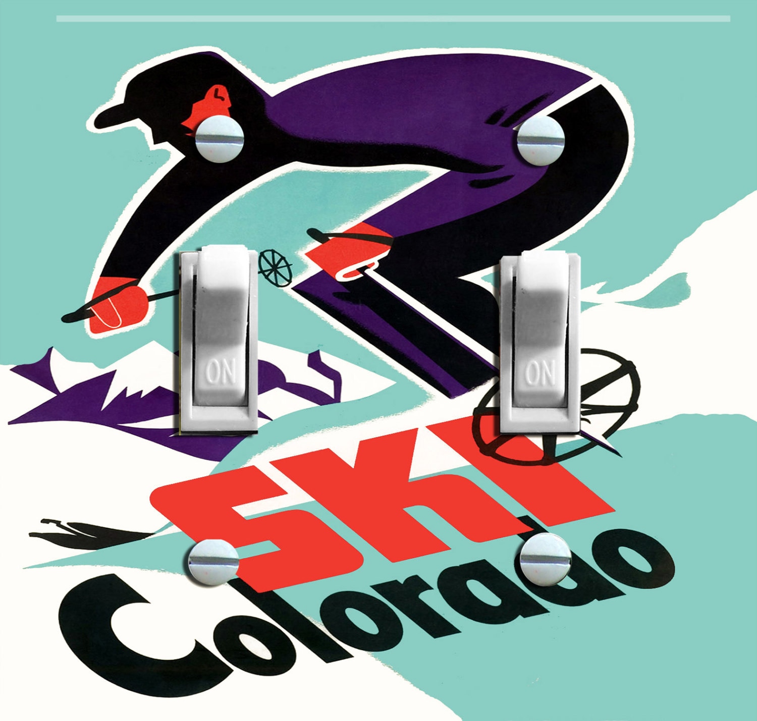 SKI COLORADO Vintage Ski Poster Switch Plate Cover Wall | Etsy