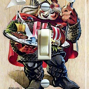 VIKING Guy Vintage Travel Poster, Switch Plate Cover, Wall Plate, Single/Double, Home Decor