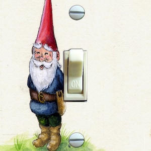 DAVID the Gnome Switch Plate Cover, Light Switch, Wall Plate, Single, Double