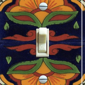 TALAVERA TILE (Faux) Sunflower Sunset Switch Plate Single,Double,Outlet