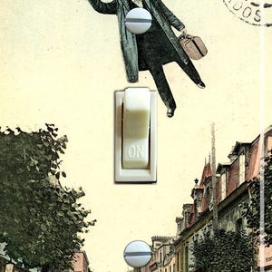 Parapluman Vintage illustratie, decoratieve schakelaarplaatafdekking, wandplaat, enkel, woondecoratie