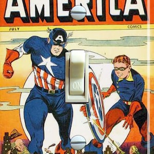 Captain America #57 Comic, Switch Plate Cover, Wall Plate, Single, Home Decor