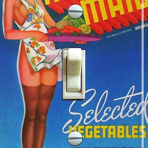 ARIZONA MAID Vintage Crate Label, Switch Plate Cover, Wall Plate, Single, Home Decor