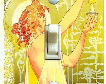 ABSINTE Póster publicitario vintage, tapa de interruptor, placa de pared, tapa de interruptor de luz, individual, decoración del hogar