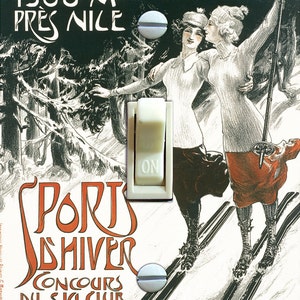 PEIRA CAVA Vintage Ski Poster, Switch Plate Cover, Wall Plate, Single, Home Decor