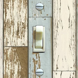 Distressed Aged Painted Faux Wood Light Switch Plate, Switch Plate Cover, Wall Plate, Home Decor Style 2