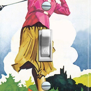 GOLF GAL Vintage Golf Poster, Switch Plate Cover, Wall Plate, Single, Home Decor