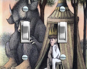 Where the Wild Things Are-illustratie, schakelplaatafdekking, wandplaat, dubbel/drievoudig, woondecoratie