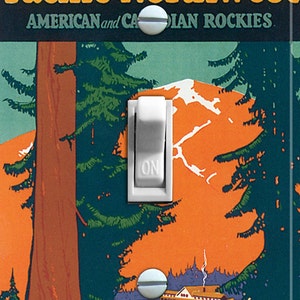 PACIFIC NORTHWEST Vintage Travel Poster, Switch Plate Cover, Wall Plate, Single/Double, Home Decor