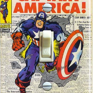 Vintage Captain America #109 1968, Switch Plate Cover, Wall Plate, Single, Home Decor