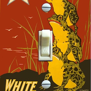 FROG COFFEE Vintage Label, Light Switch Plate Cover, Wall Plate, Single/Double, Home Decor Single