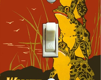 FROG COFFEE Vintage Label, Light Switch Plate Cover, Wall Plate, Single/Double, Home Decor
