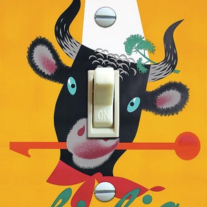 Zwitserse Design Poster Plakat BRUN Liebig 1940s, Light Switch Plate Cover, Wandplaat, Single, Home Decor