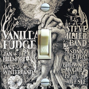 Vanilla Fudge at the Fillmore Vintage Concert Poster, Switch Plate Cover, Wall Plate, Single, Home Decor
