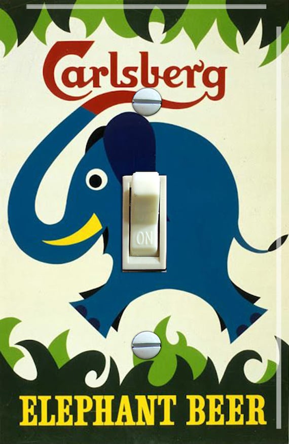 Carlsberg Elefante Cerveza Vintage Cartel Decorativo De Una Etsy
