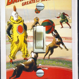 Vintage Barnum & Bailey Circus-poster, schakelaarplaatafdekking, wandplaat, enkel, woondecoratie