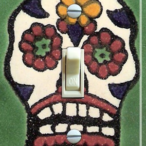 TALAVERA TILE (Faux) Sugar Skull Day of the Dead Switch Plate Single/ Double