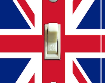 Bandera británica Union Jack, cubierta de placa de interruptor, placa de pared, individual/doble/triple, decoración del hogar