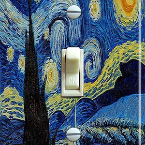 The Starry Night (De Sterrennacht) Vincent Van Gogh, Switch Plate Cover, Wall Plate, Single/Double/Triple, Home Decor