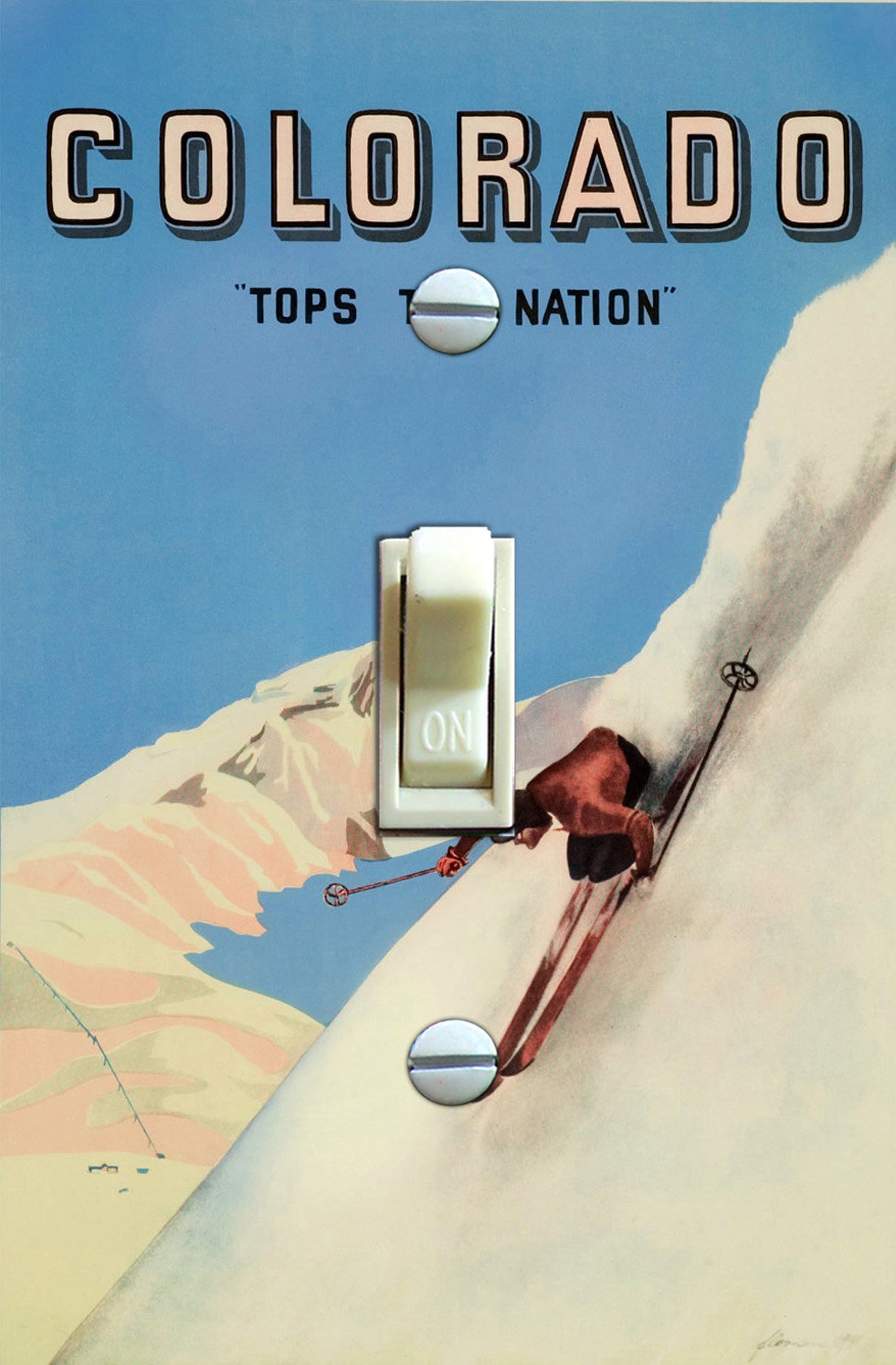 COLORADO Tops Vintage Ski Poster Switch Plate Cover Wall - Etsy