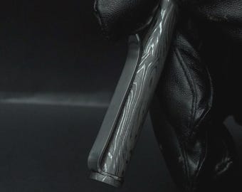 Handmade Damascus Steel Ballpoint Pen Hand forged Bolt Action Pen Retirement Boss Gift