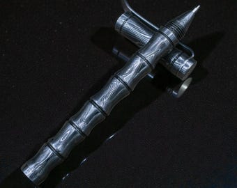 Handmade Damascus Pen Hand Forged Damascus Steel Ballpoint with Screw Cap Retirement Boss Gift