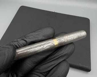 Damascus Steel Pen Hand Forged Ballpoint Viking Style Office Gift Groomsmen Gift