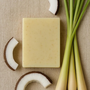 Coconut Lemongrass Natural Handmade Soap – Blissful Ventures | Artisan Skincare | Eco-Friendly & Gentle