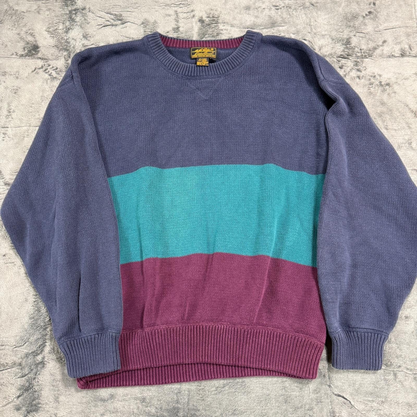 幅広いラインナップ 80s eddie bauer cotton rib knit sweater 【公式 