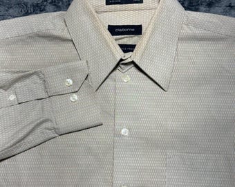 Claiborne Dress Shirt Mens Large Tan