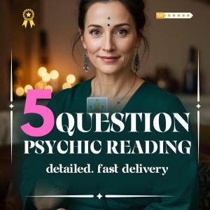 5 Question Psychic Reading | Same Day Tarot Reading • Accurate Psychic Love Reading • Career, Future, Soulmate, Medium Insight