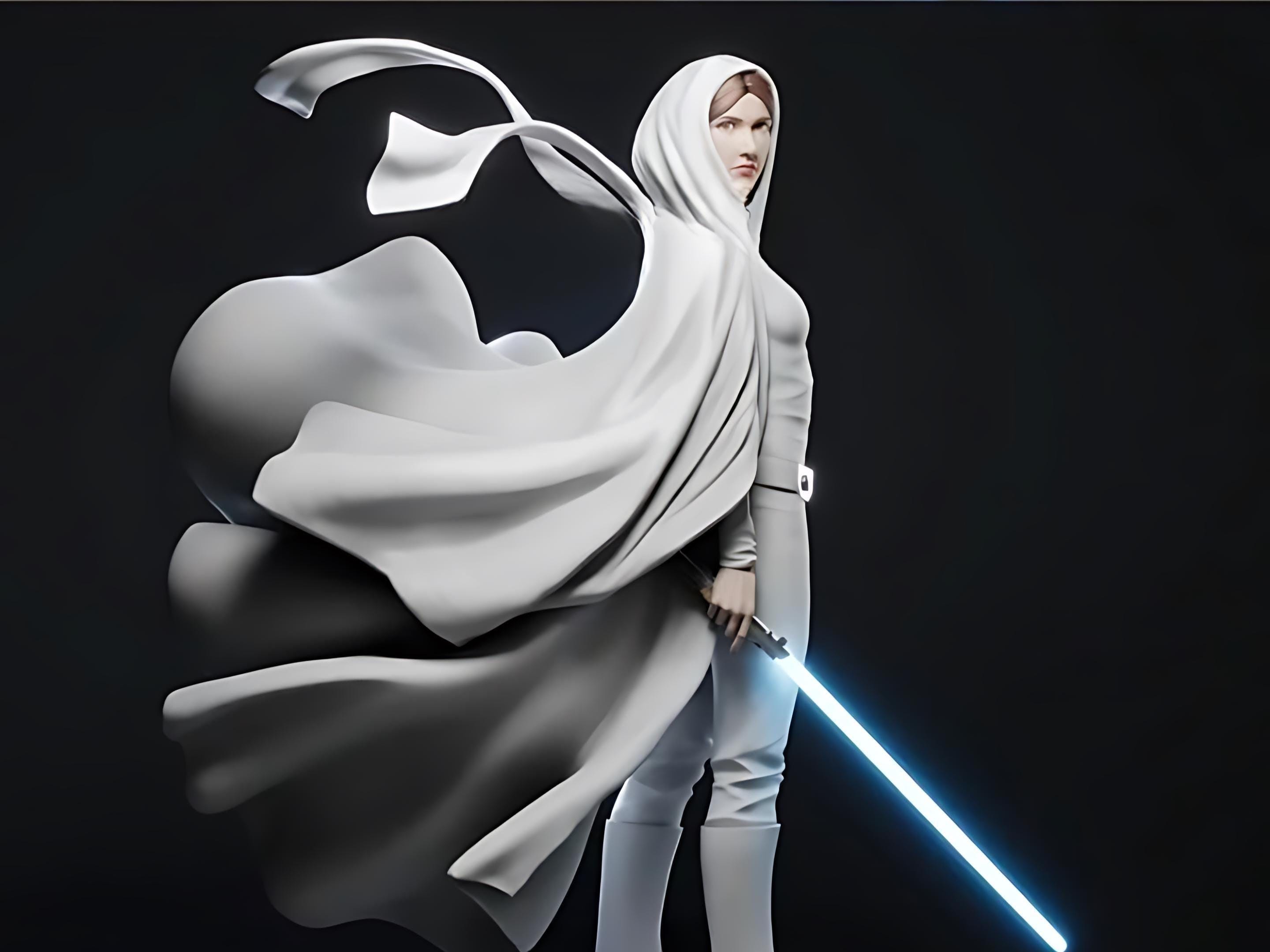 Leia-Inspired Sci-Fi Heroine – 3D Print Model STL | Rebellious Princess Figurine | Digital Download