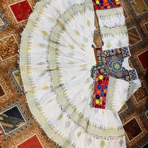 Afghan White Traditional Dress with Colorful Kuchi Embroidery – Handmade Vintage-Inspired Ethnic Gown