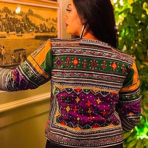 Handmade Vintage Afghan Jacket – Tribal Embroidered Kuchi Coat – Boho Ethnic Festival Outerwear
