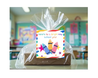 Back to School Gift Tags & Treat Bag Printables | Bright New School Year DIY Labels for Kids and Teachers