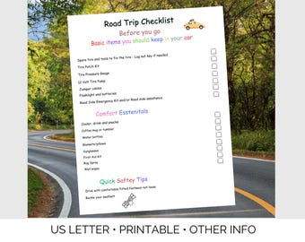 Road Trip Printable Checklist