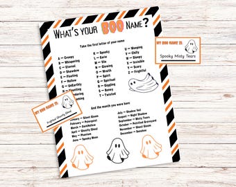 What's Your Boo Name? Name Generator Printable Game