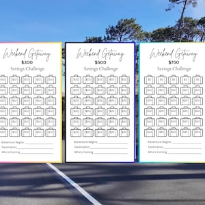 Weekend Getaway Savings Challenge Printable A6, 300, 500, 750 Savings Tracker, Cash Envelope Challenge, Money Saving Tracker, Travel Savings