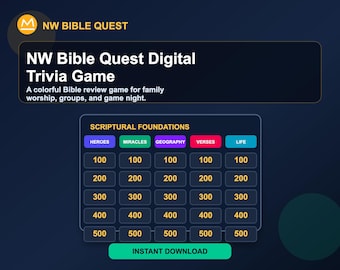 Bible Quest Digital Trivia Game Family worship TV Board Game